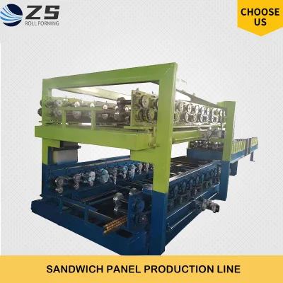 Ligne de production de panneaux sandwich en laine minérale et en tôle EPS